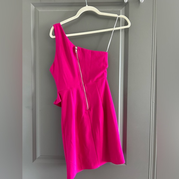 Pink One-Shoulder Hello Molly Ruffle Dress - Picture 2 of 3